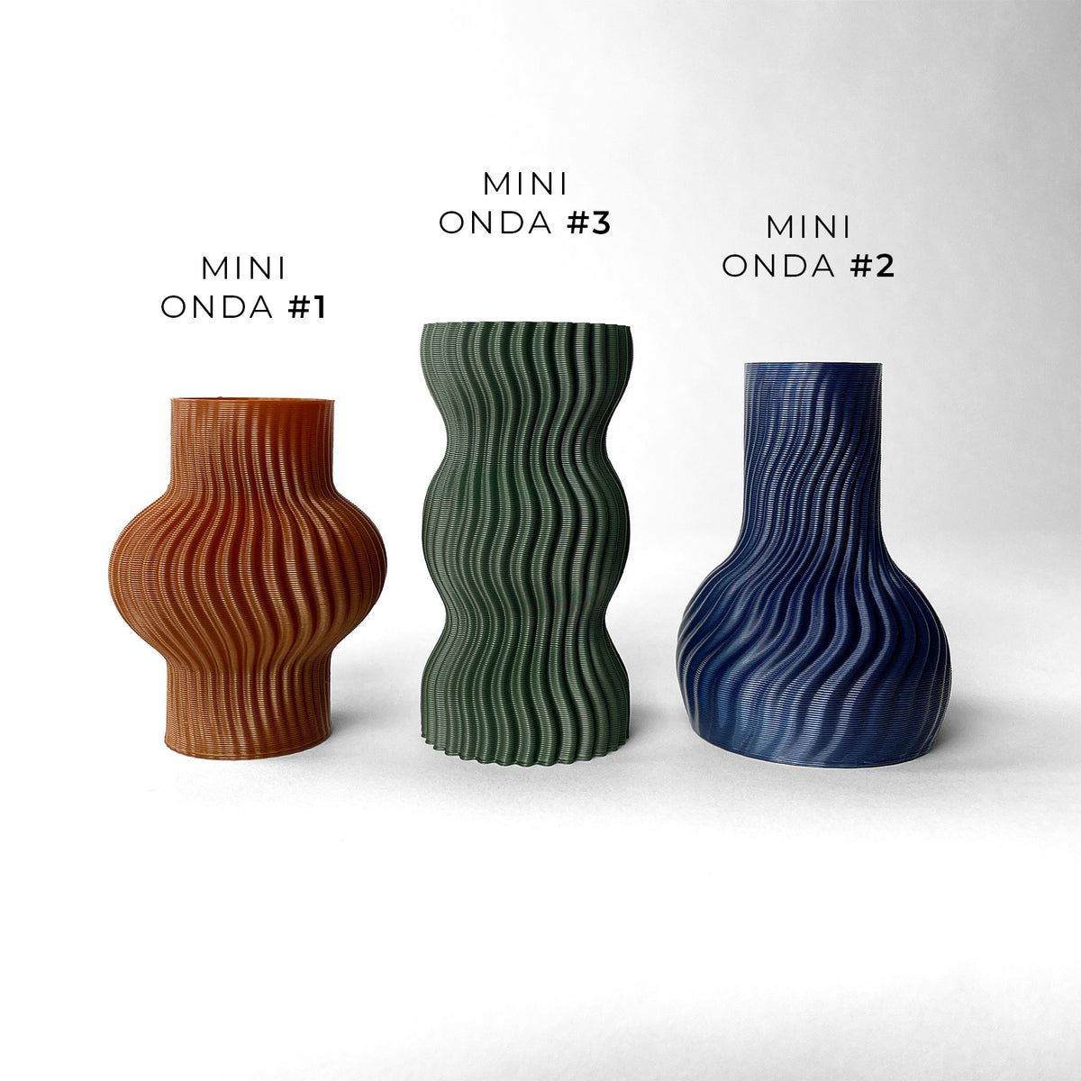 TRIO MINI VASOS ONDA - É Pedra Ateliê