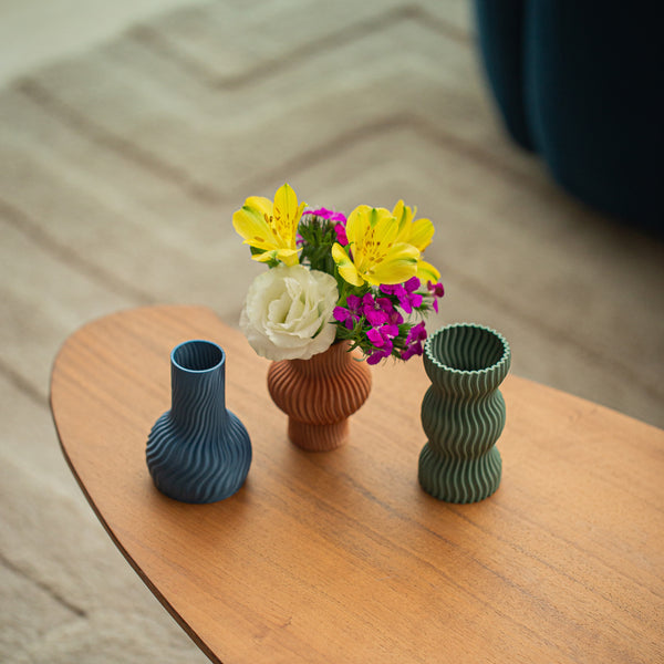 TRIO MINI VASOS ONDA - É Pedra Ateliê