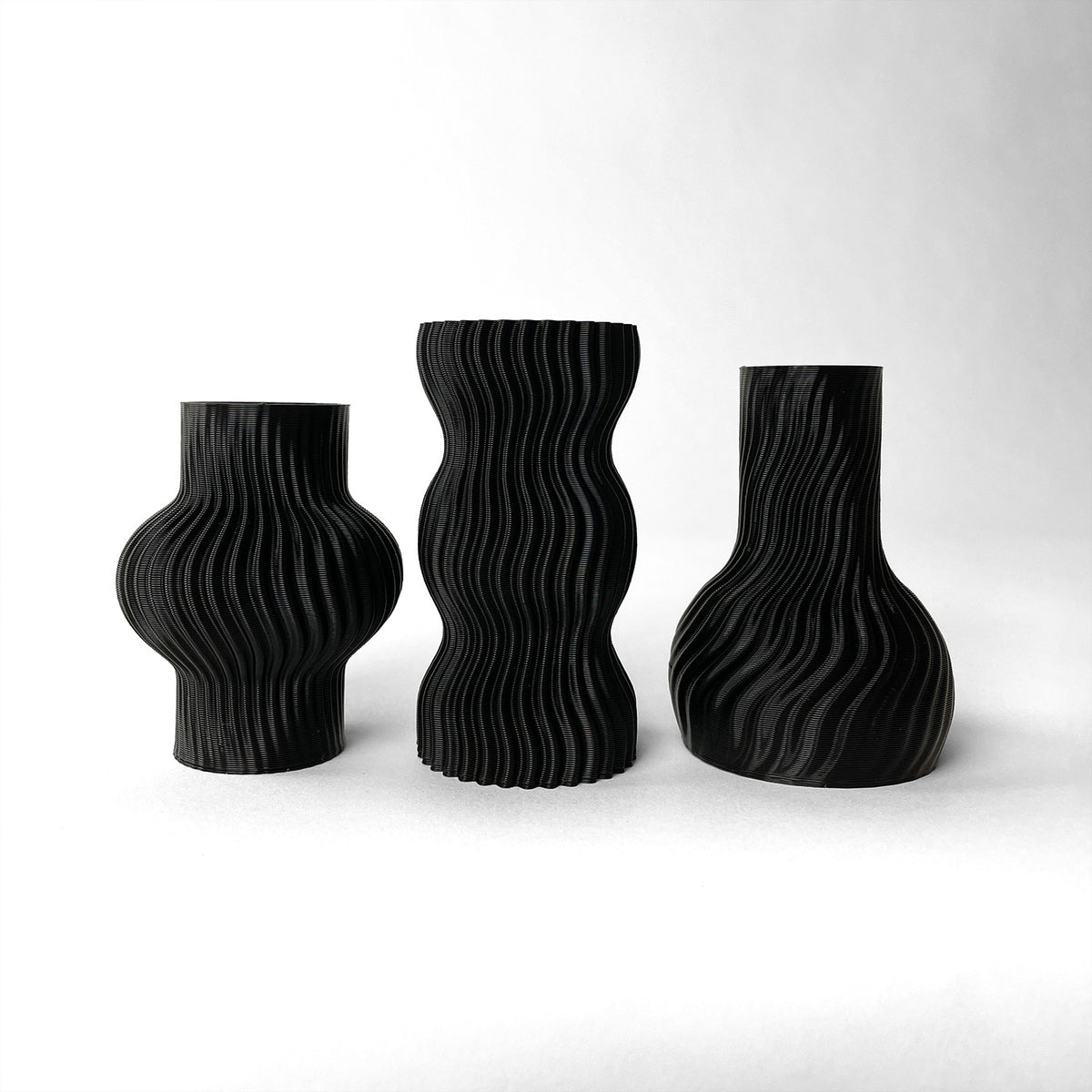 TRIO MINI VASOS ONDA - É Pedra Ateliê