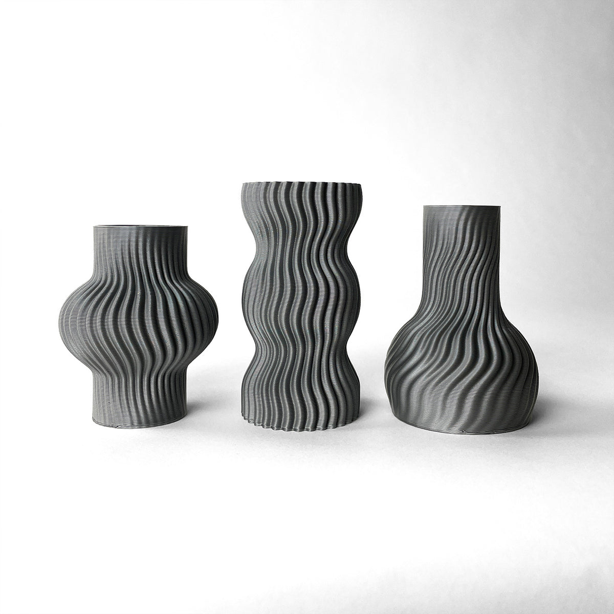 TRIO MINI VASOS ONDA - É Pedra Ateliê