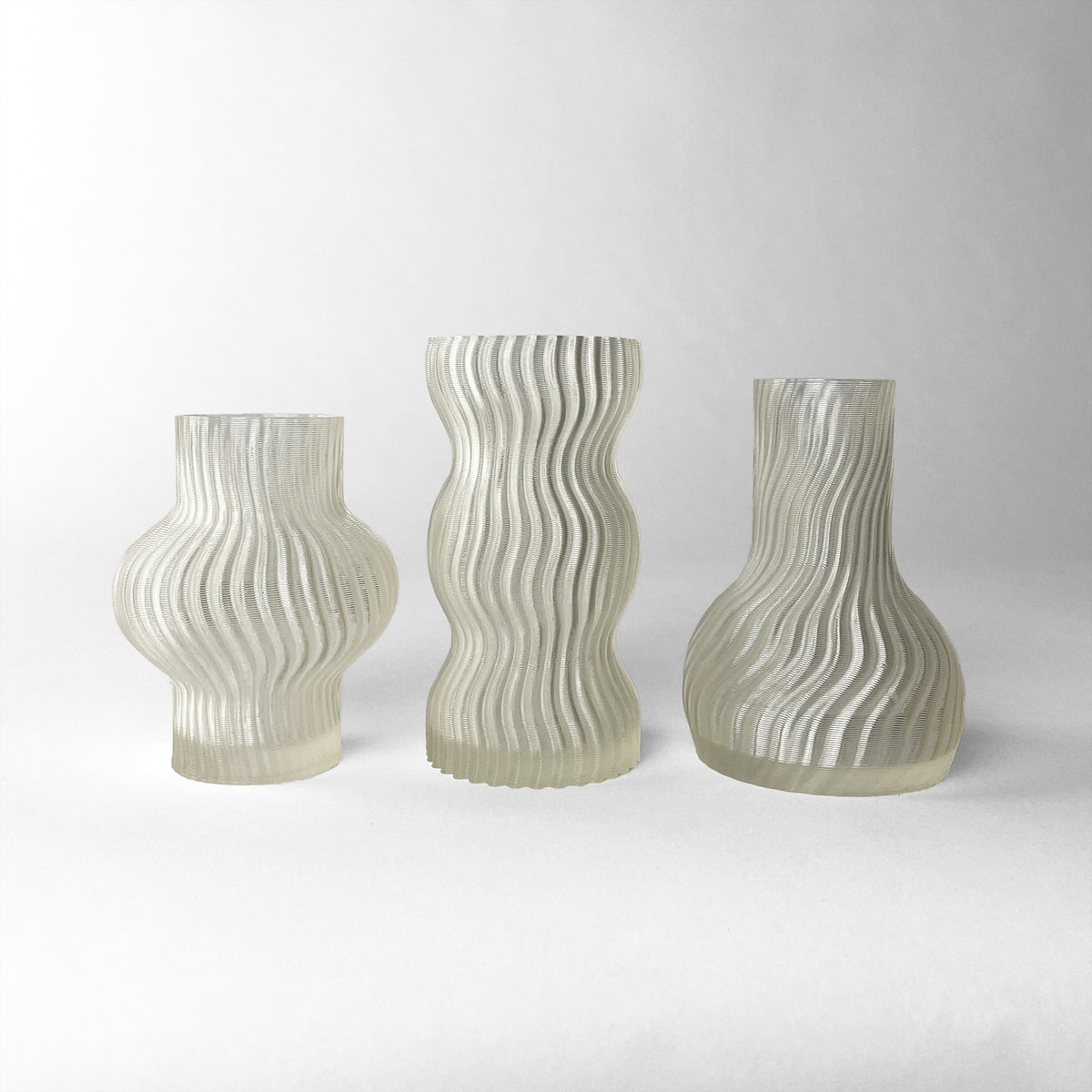 TRIO MINI VASOS ONDA - É Pedra Ateliê