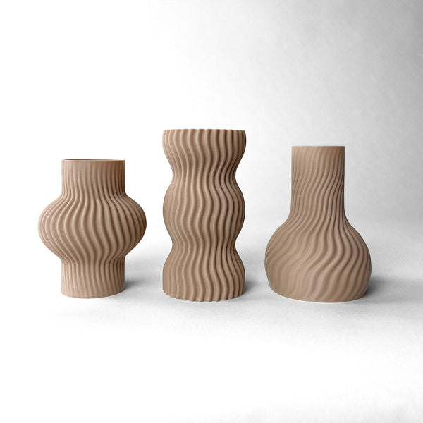 TRIO MINI VASOS ONDA - É Pedra Ateliê