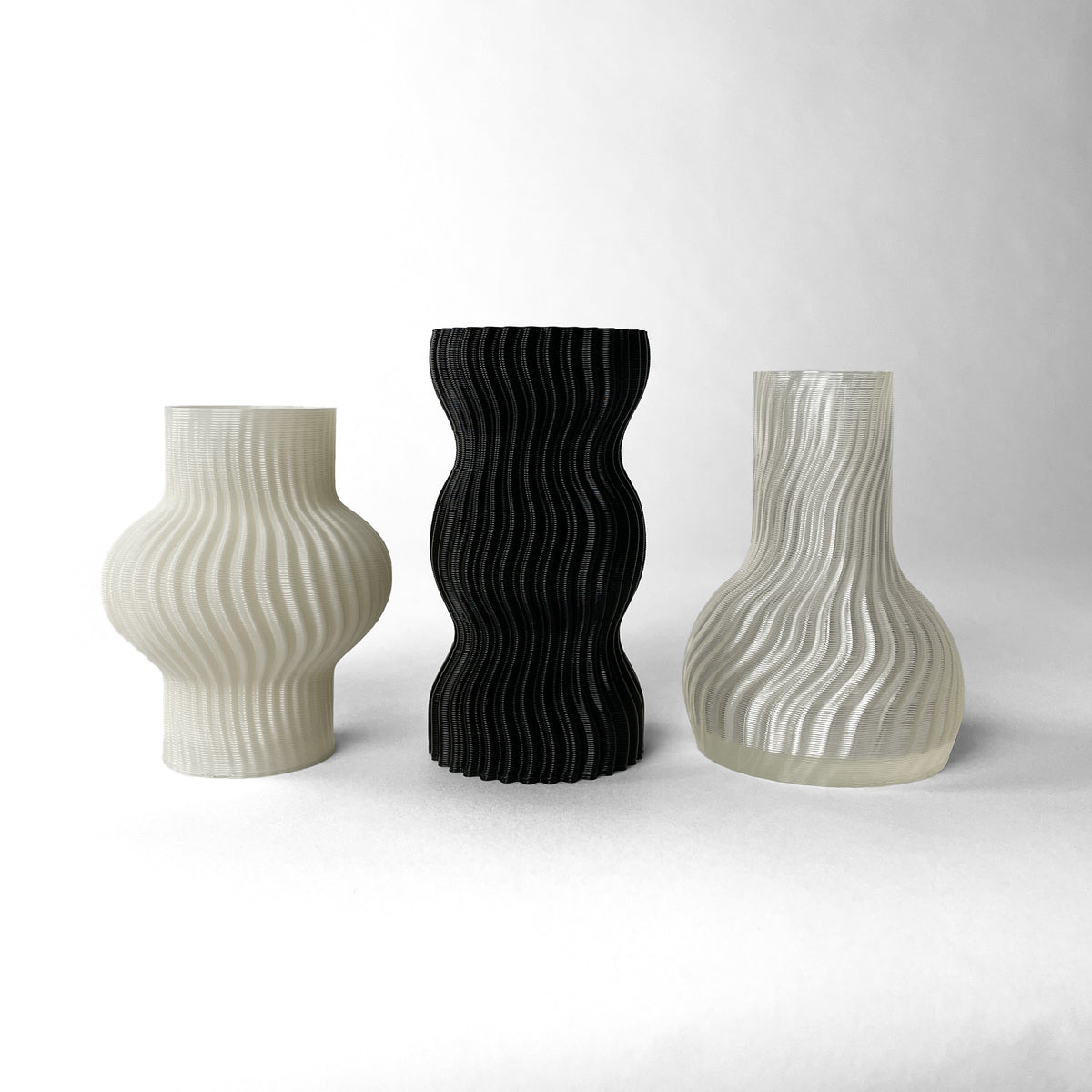 TRIO MINI VASOS ONDA - É Pedra Ateliê