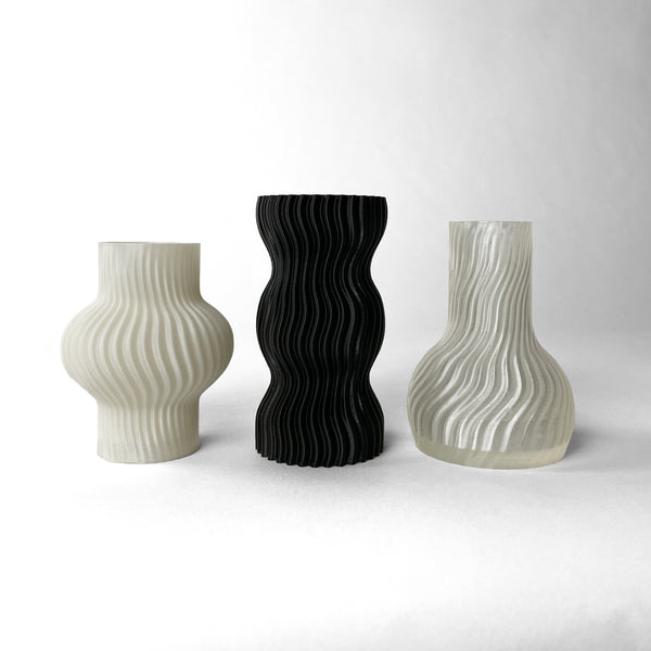 TRIO MINI VASOS ONDA - É Pedra Ateliê