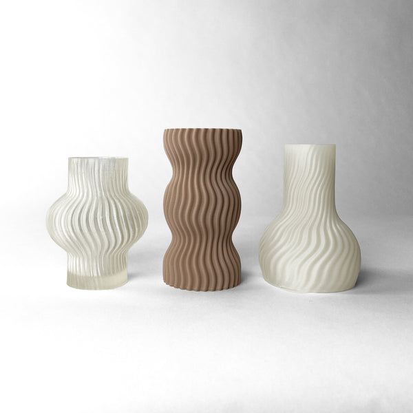 TRIO MINI VASOS ONDA - É Pedra Ateliê