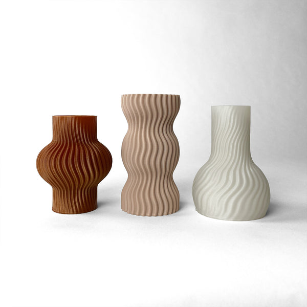 TRIO MINI VASOS ONDA - É Pedra Ateliê