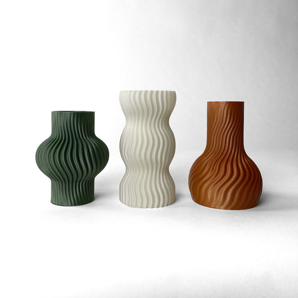 TRIO MINI VASOS ONDA - É Pedra Ateliê