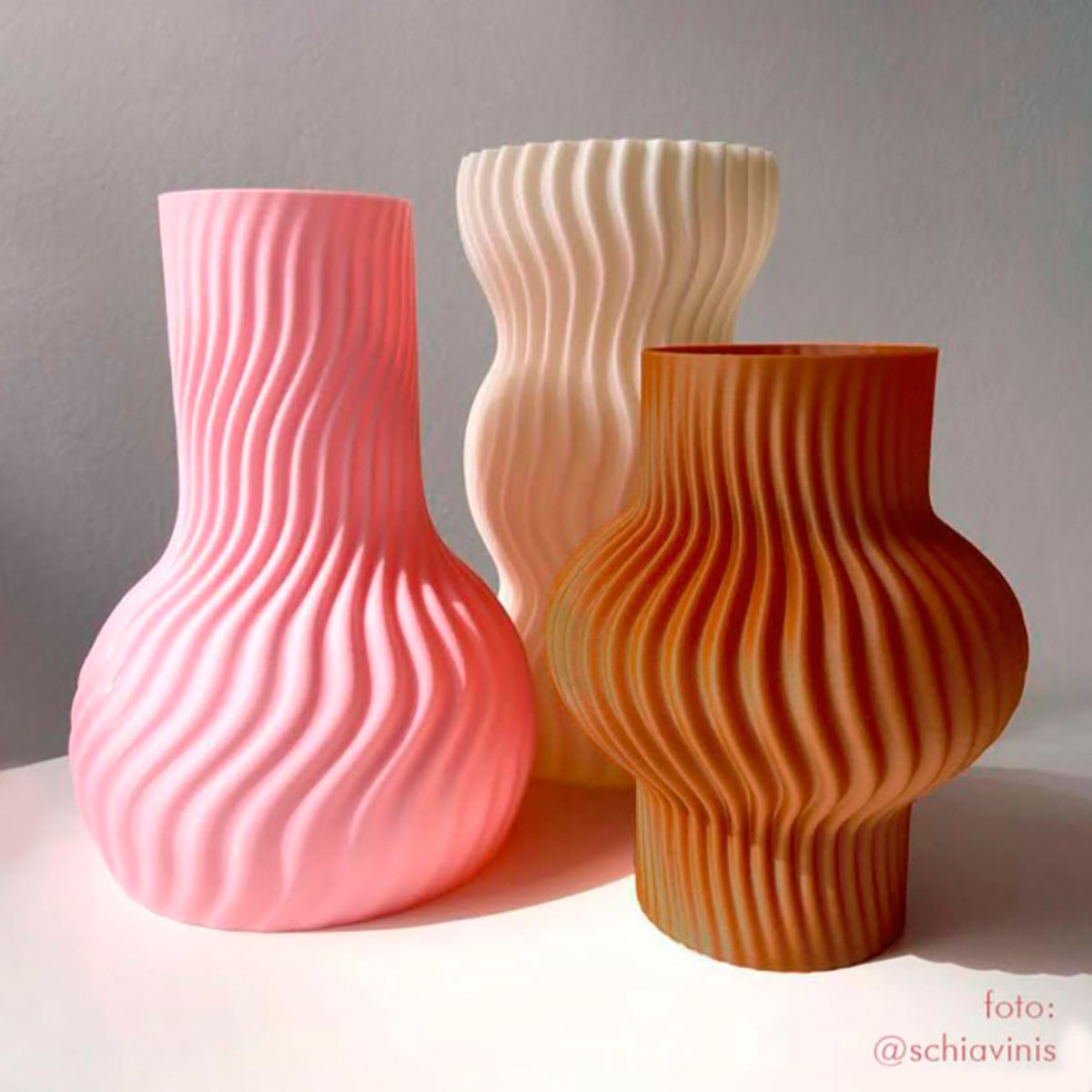 TRIO DE VASOS ONDA - É Pedra Ateliê